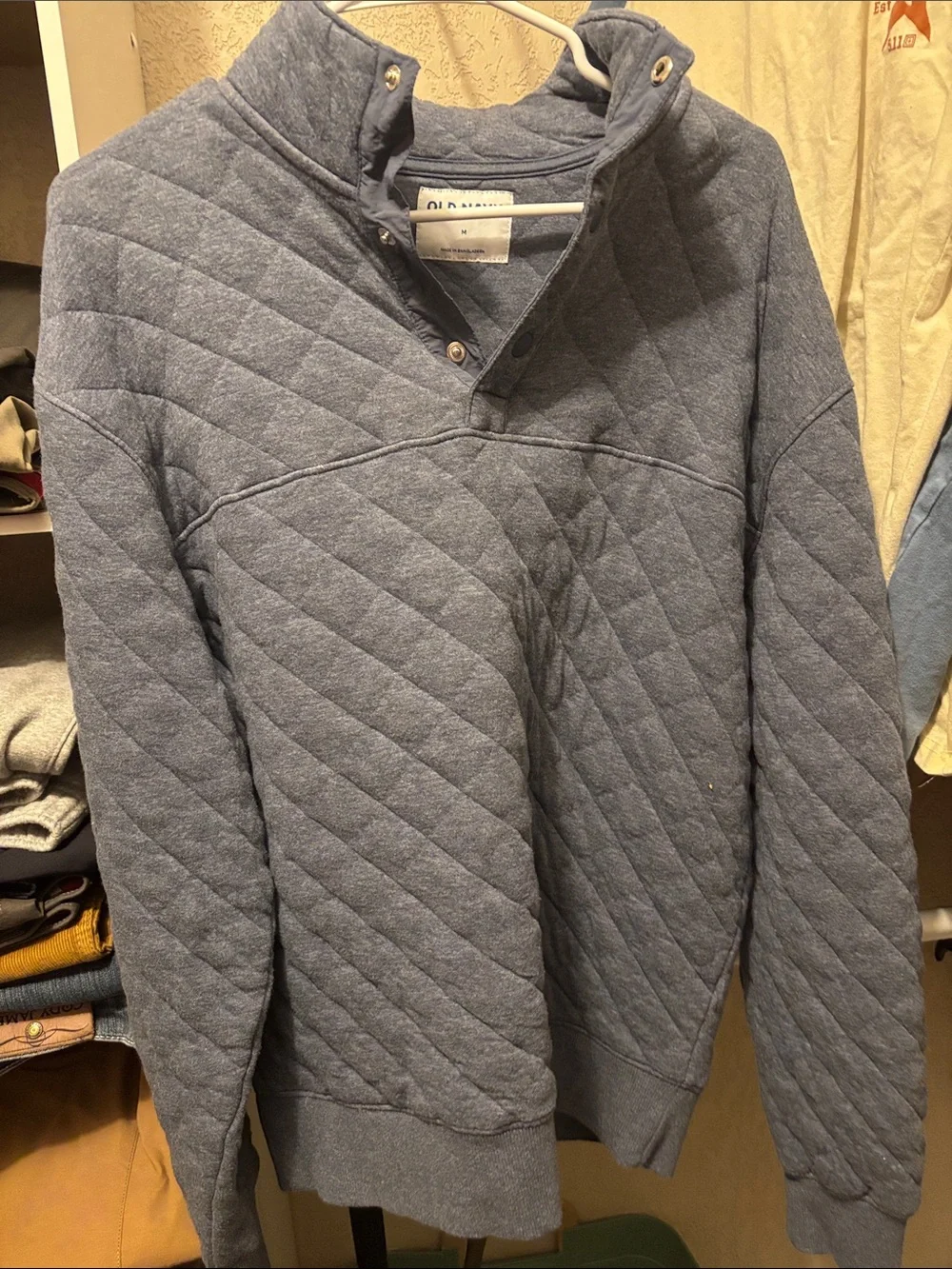 Old Navy Quilted Pullover in Slate Blue